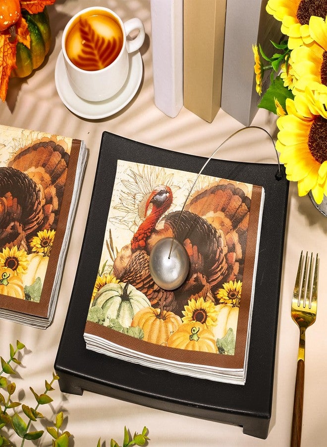 JarThenaAMCS مناديل ورقية من JarThenaAMCS، 80 قطعة، بتصميم ديك رومي عتيق، مناسبة لعيد الشكر، للاستخدام مرة واحدة، مثالية لغداء وعشاء الخريف، أو كطبق كوكتيل، أو لحفلات موسم الحصاد، مقاس 6.5 × 6.5 بوصة. - Image 3